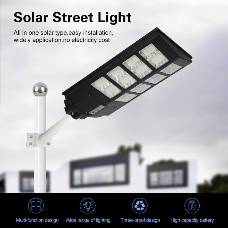 800W 640LED Solar Street Light + Mounting Bracket