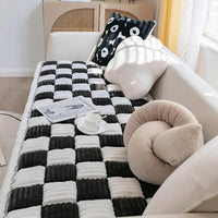 Comfy Bed & Couch Cover for Your Furry Friend | Creamy Checkered Square Pet Mat