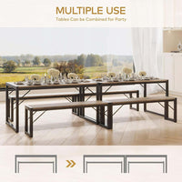 WETA 45.5" Dining Table Set for 4 with 2 Benches | Ideal for Kitchen & Dining Room | Stylish & Functional Design