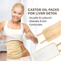 Original Organic Pure Neck & Waist Castor Oil Pack for Detoxifying Liver and Organs Kit