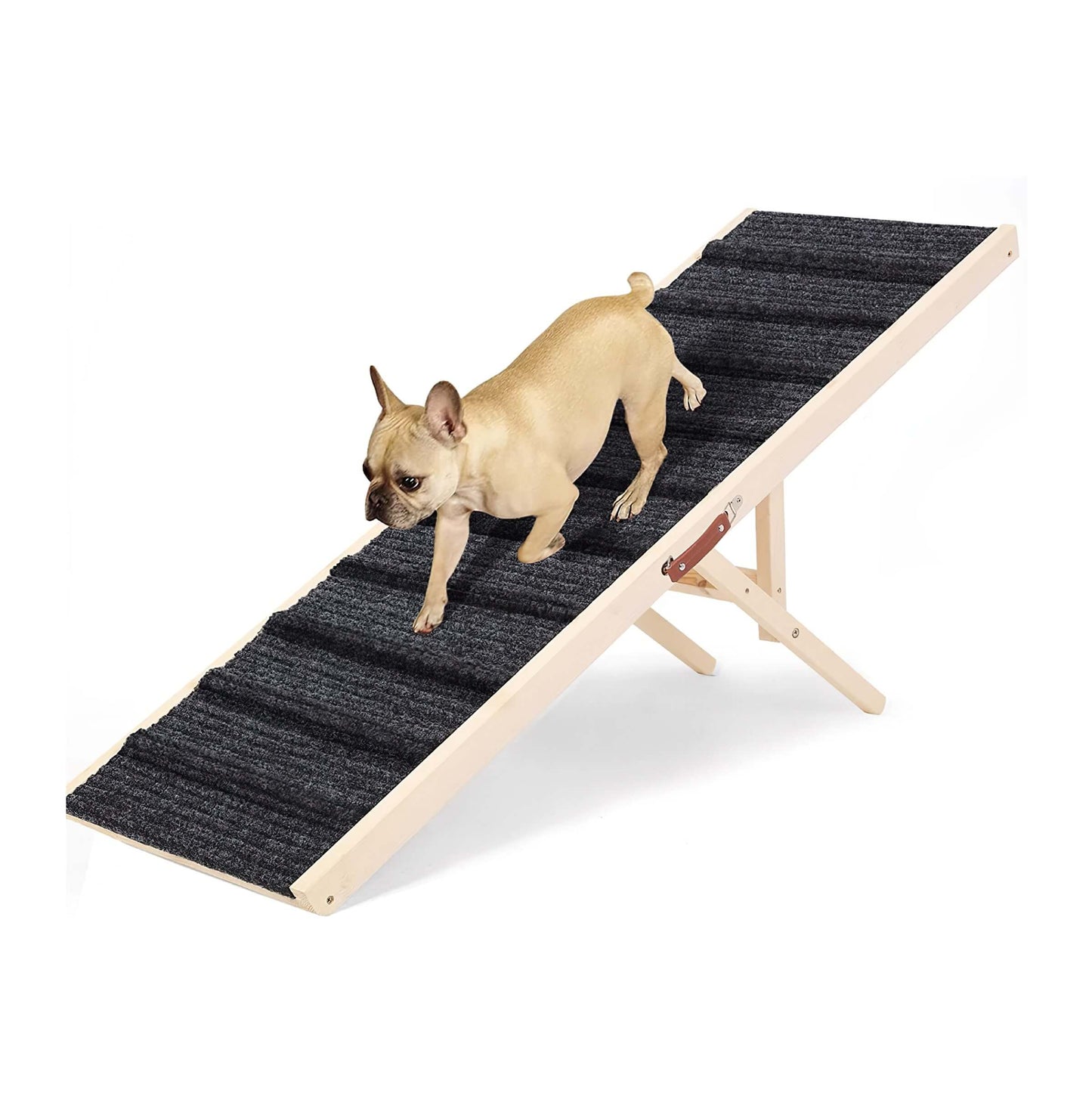 51.1" x 17" Premium Quality Dog Ramp for Bed and Car Heavy Duty Wood Petramp Stairs, Doggy Steps for Tall High Bed