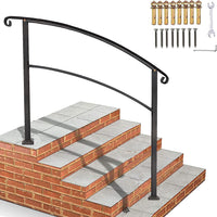 5-1 Steps Outdoor Stair Railings : Enhance Safety and Style with Premium Black Iron Arch Hand Rail
