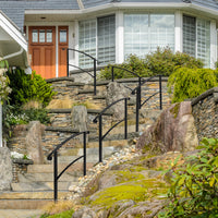 4-1 Steps Outdoor Stair Railings : Enhance Safety and Style with Top-notch Black Iron Arch Hand Rail