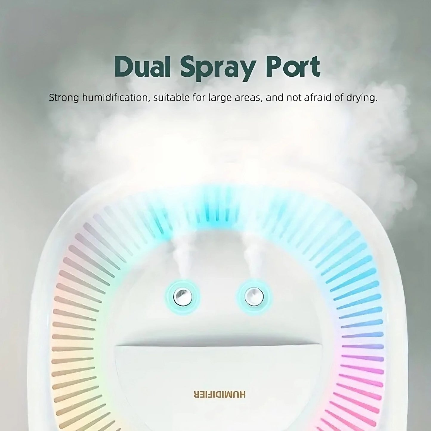 3000ml Colorful Atmosphere Light Humidifier - Ideal for Bedroom, Office, and Travel, USB Desktop