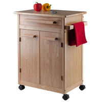 WETA® Deluxe Wood Hackett Kitchen Storage Cart, Natural Finish