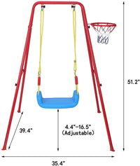 Swing Set For Kids + Free Basketball and Ball Pump