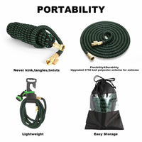 4X Stronger Heavy Expandable Flexible Water Hose with Nozzle 2 Sizes 50ft-100ft