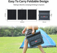 Gofort 60w 18v Portable Solar Panel With Usb, 18v Dc, Qc 3.0 Output, Compatible With Solar Generator Power Station Phones Laptops Tablet