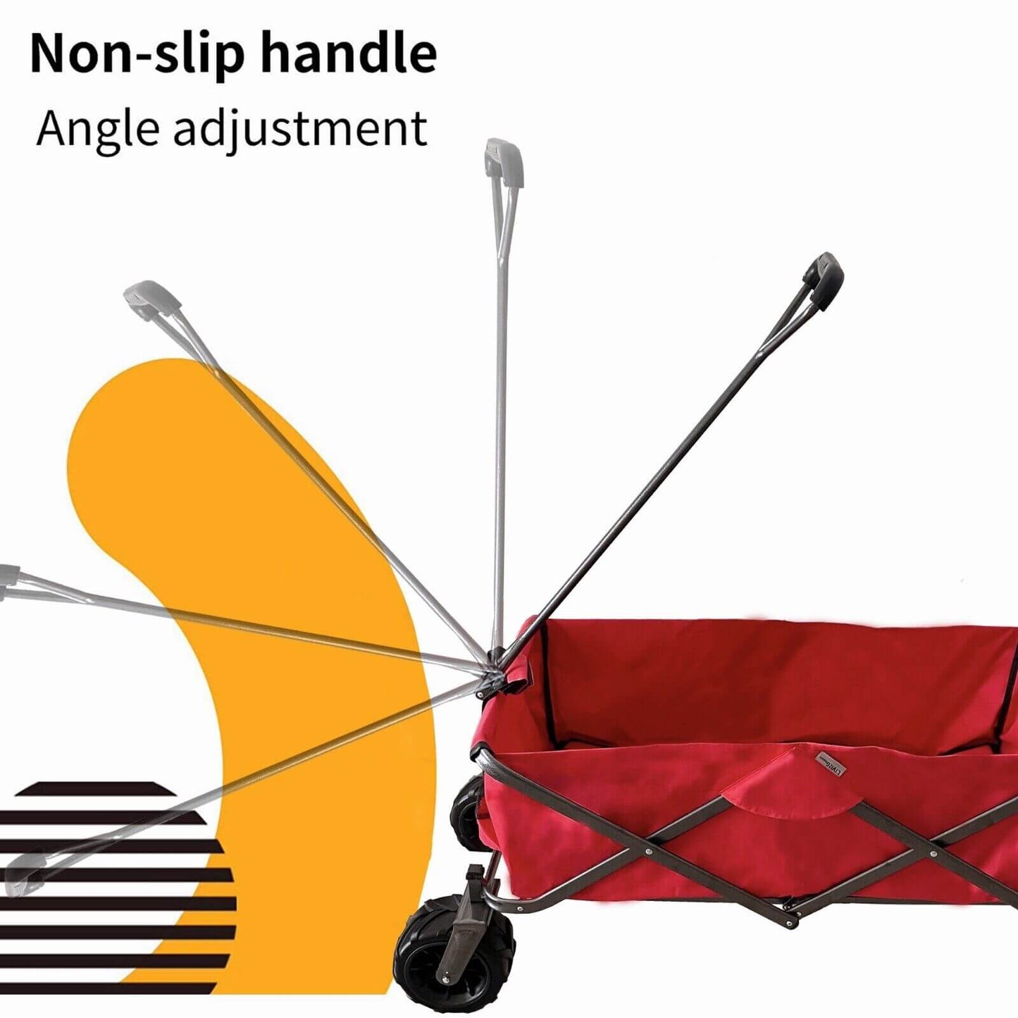 Red Collapsible Beach Wagon, Beach Cart, Folding Wagon